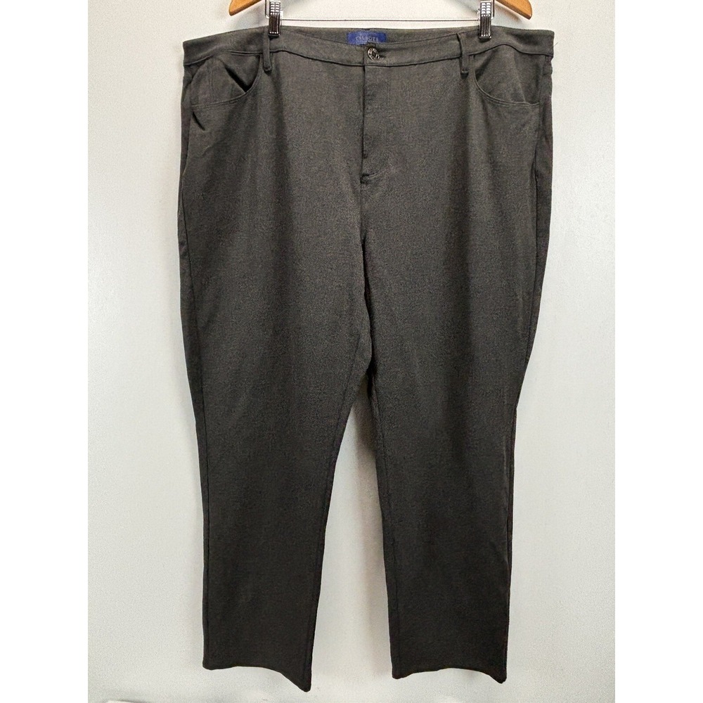 NEW! Talbots Knit High Waist Straight Leg Pants 24W Plus Gray Career Business